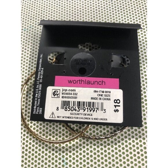 Worthington Large Gold Hoop Earrings - Picture 3 of 3